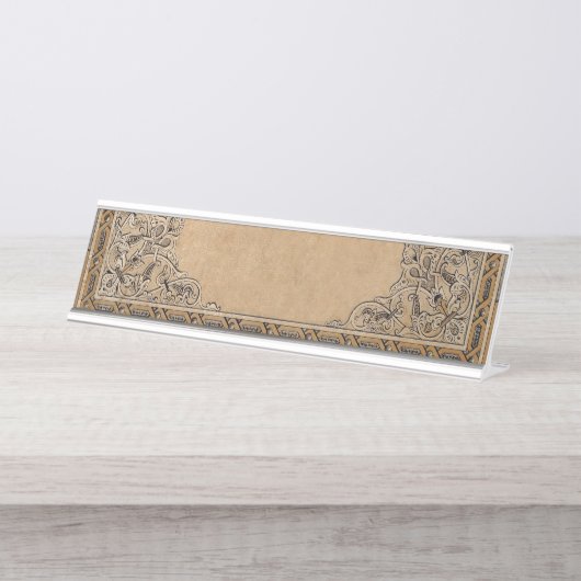 Fallon Old Knotwork-papier Bureau Naambordje (Voorkant)