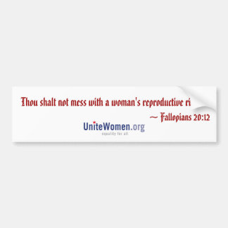 Fallopians 20:12 (wit) bumpersticker