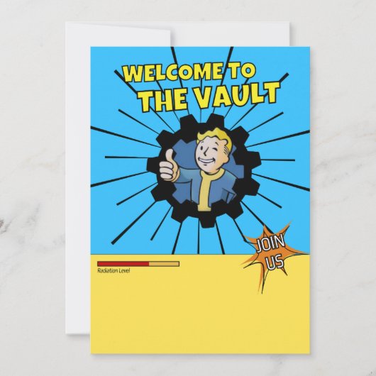 Fallout-feestuitnodigingssjabloon Kaart (Voorkant)