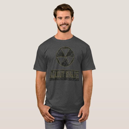 Fallout Shelter Symbool nucleaire oorlog nostalgis T-shirt (Voorkant volledig)