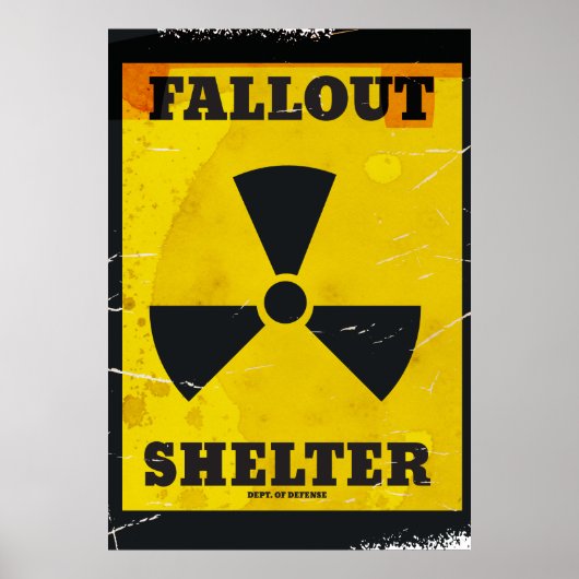 Fallout Shelter vintage waarschuwings poster (Voorkant)