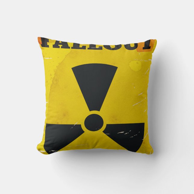 Fallout Shelter vintage waarschuwings poster Kussen (Voorkant)
