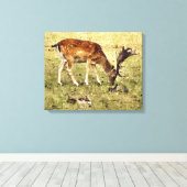 FALLOW DEER CANVAS AFDRUK (Insitu (Houten vloer))