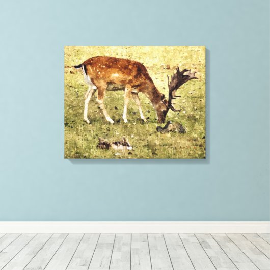 FALLOW DEER CANVAS AFDRUK (Insitu (Houten vloer))