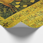 FALLOW DEER, FLOWERS CHESTNUT TREE Green Yellow Cadeaupapier (Hoek)