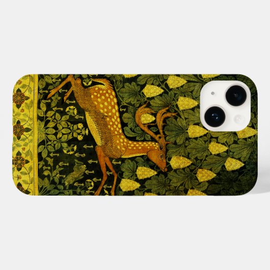 FALLOW DEER, FLOWERS CHESTNUT TREE Green Yellow Case-Mate iPhone Case (Achterkant (horizontaal))