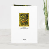 FALLOW DEER, FLOWERS CHESTNUT TREE Green Yellow Feestdagen Kaart (Achterkant)