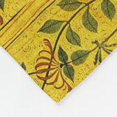 FALLOW DEER, FLOWERS CHESTNUT TREE Green Yellow Fleece Deken (Hoek)