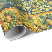 FALLOW DEER PAIR, GOTHISCHE FANTASY FLOWERS, Green Cadeaupapier (Rol Hoek)