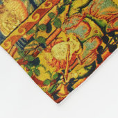 FALLOW DEER PAIR, GOTHISCHE FANTASY FLOWERS, Green Fleece Deken (Hoek)