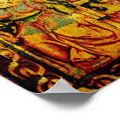 FALLOW DEER PAIR, GOTHISCHE FANTASY FLOWERS, Green Poster (Hoek)