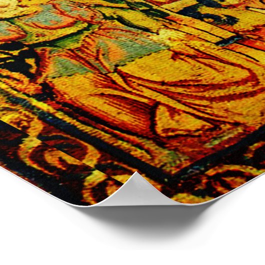 FALLOW DEER PAIR, GOTHISCHE FANTASY FLOWERS, Green Poster (Hoek)