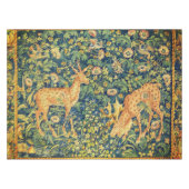 FALLOW DEER PAIR, GOTHISCHE FANTASY FLOWERS, Green Tafelkleed (Voorkant (Horizontaal))