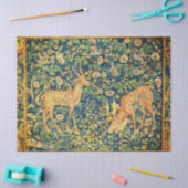 FALLOW DEER PAIR, GOTHISCHE FANTASY FLOWERS, Green Tissuepapier (Craft)