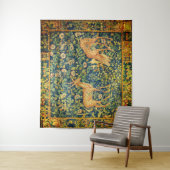 FALLOW DEER PAIR, GOTHISCHE FANTASY FLOWERS, Green Wandkleed (In situ)