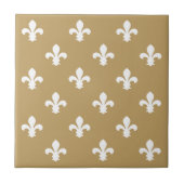 Fallow Neutral Fleur de Lys Tegeltje (Voorkant)
