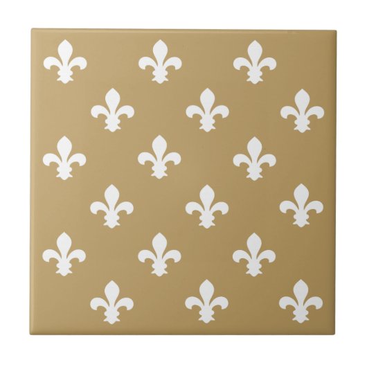 Fallow Neutral Fleur de Lys Tegeltje (Voorkant)