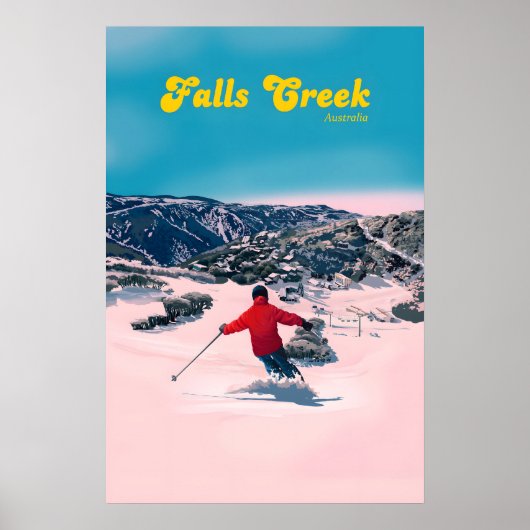 Falls Creek Australië Skigebied Reisposter Poster (Voorkant)