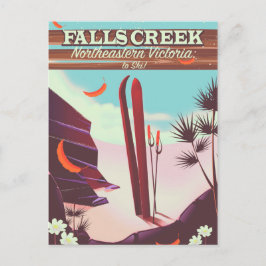 Falls Creek, Noordoost-Australië Ski-poster, Briefkaart