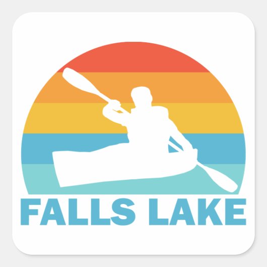 Falls Lake North Carolina Kayak Vierkante Sticker (Voorkant)
