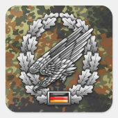 Fallschirmjägertruppe Barettabzeichen Vierkante Sticker (Voorkant)