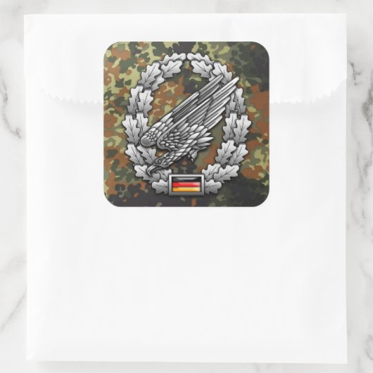 Fallschirmjägertruppe Barettabzeichen Vierkante Sticker (Tas)