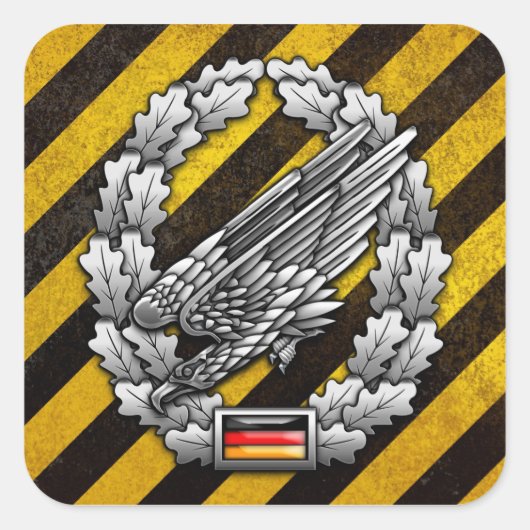 Fallschirmjägertruppe Barettabzeichen Vierkante Sticker (Voorkant)