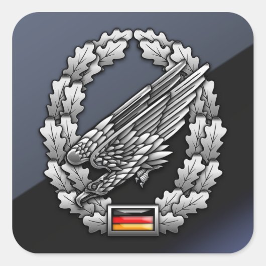 Fallschirmjägertruppe Barettabzeichen Vierkante Sticker (Voorkant)