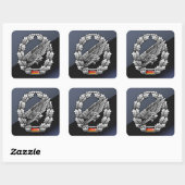 Fallschirmjägertruppe Barettabzeichen Vierkante Sticker (Vel)