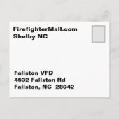Fallston Brandweerman Briefkaart (Achterkant)