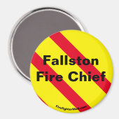 Fallston Fire Chief rood/geel/zwart magneet (Voorkant / Achterkant)