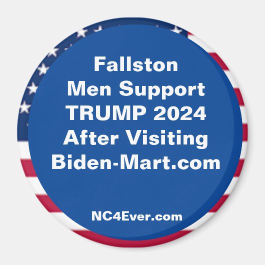 Fallston Mannen Ondersteuning TRUMP 2024 Na Koelka Magneet (Voorkant)