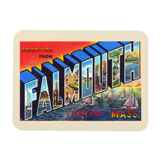 Falmouth Cape Cod Massachusetts  Briefkaart Magneet (Horizontaal)