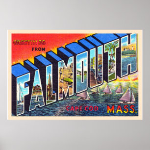 Falmouth Cape Cod Massachusetts  Briefkaart Poster