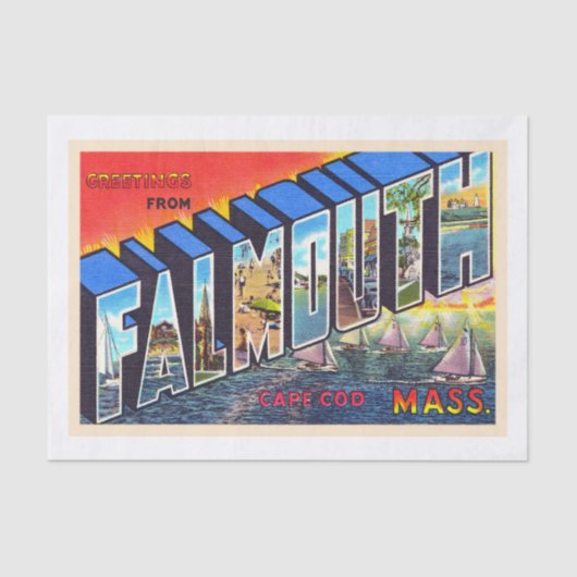 Falmouth Cape Cod Massachusetts Briefkaart Tissuepapier (Voorkant)