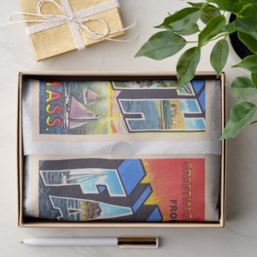 Falmouth Cape Cod Massachusetts Briefkaart Tissuepapier (Geschenk)