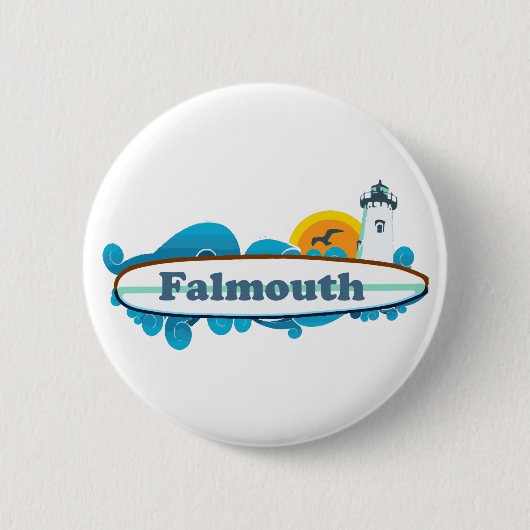 Falmouth - Cape Cod. Ronde Button 5,7 Cm (Voorkant)