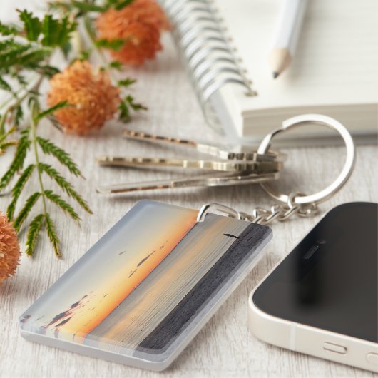 Falmouth Cape Cod Sunset Acrylic Sleutelhanger (Voorkant Rechts)