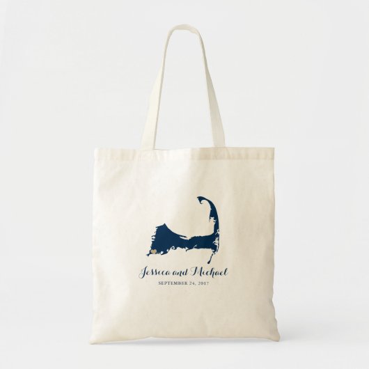 Falmouth Cape Kabeljauwkaart met hart | GASTENTAS Tote Bag (Voorkant)