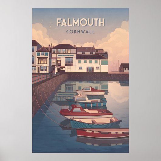 Falmouth Cornwall Reisposter Poster (Voorkant)