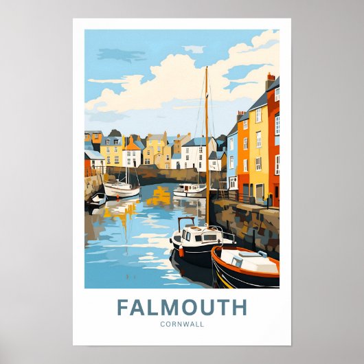 Falmouth Cornwall Travel Print (Voorkant)