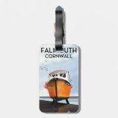 Falmouth Cornwall Visboot Reisposter Bagagelabel (Achterkant verticaal)