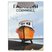 Falmouth Cornwall Visboot Reisposter Klembord (Voorkant)