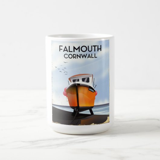 Falmouth Cornwall Visboot reisposter Magische Mok (Midden)
