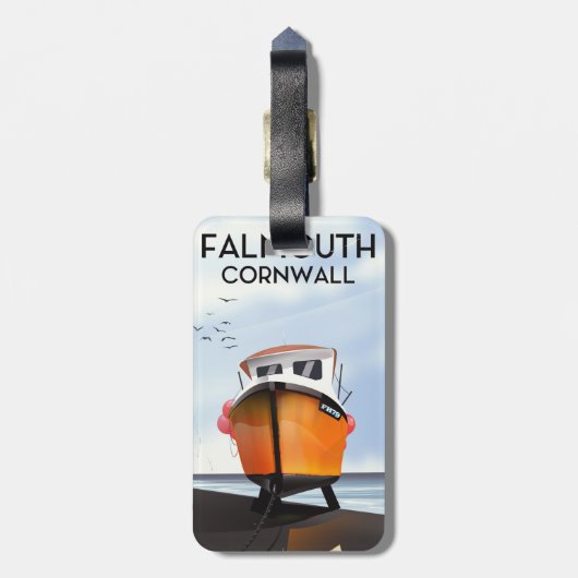 Falmouth Cornwall Vist boot reisposter Bagagelabel (Achterkant verticaal)