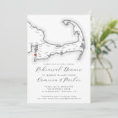 Falmouth MA Casual bruiloft repetitie diner Kaart (Staand voorkant)