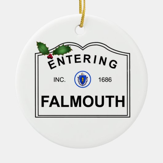 Falmouth MA Keramisch Ornament (Voorkant)
