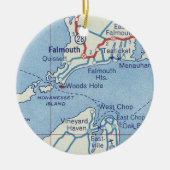 Falmouth MA  Map Keramisch Ornament (Voorkant)