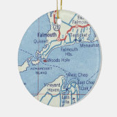 Falmouth MA  Map Keramisch Ornament (Links)