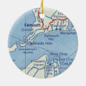 Falmouth MA  Map Keramisch Ornament (Achterkant)